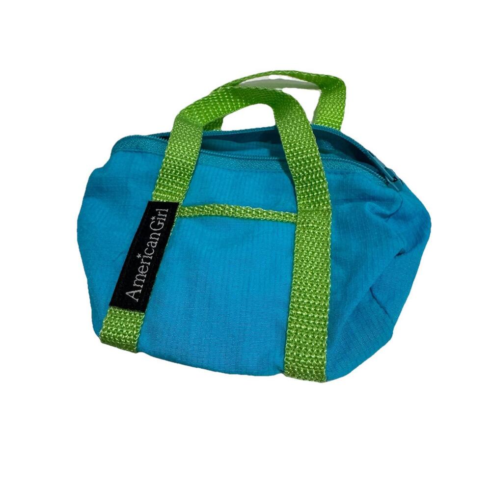 American Girl Doll Blue and Green Duffel Bag Small Micro